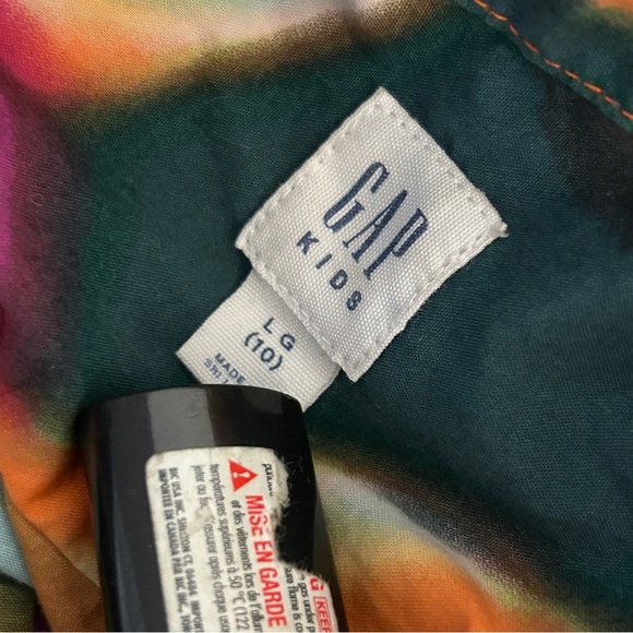GAP Kids Vibrant Multicolor Button Down Shirt Youth 10 - Picture 4 of 9
